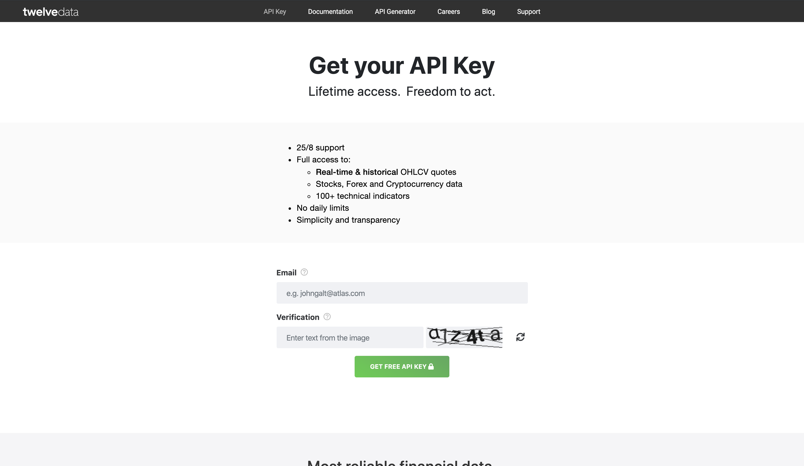 API Key page
