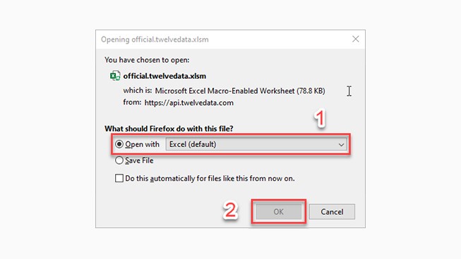 Open with Excel